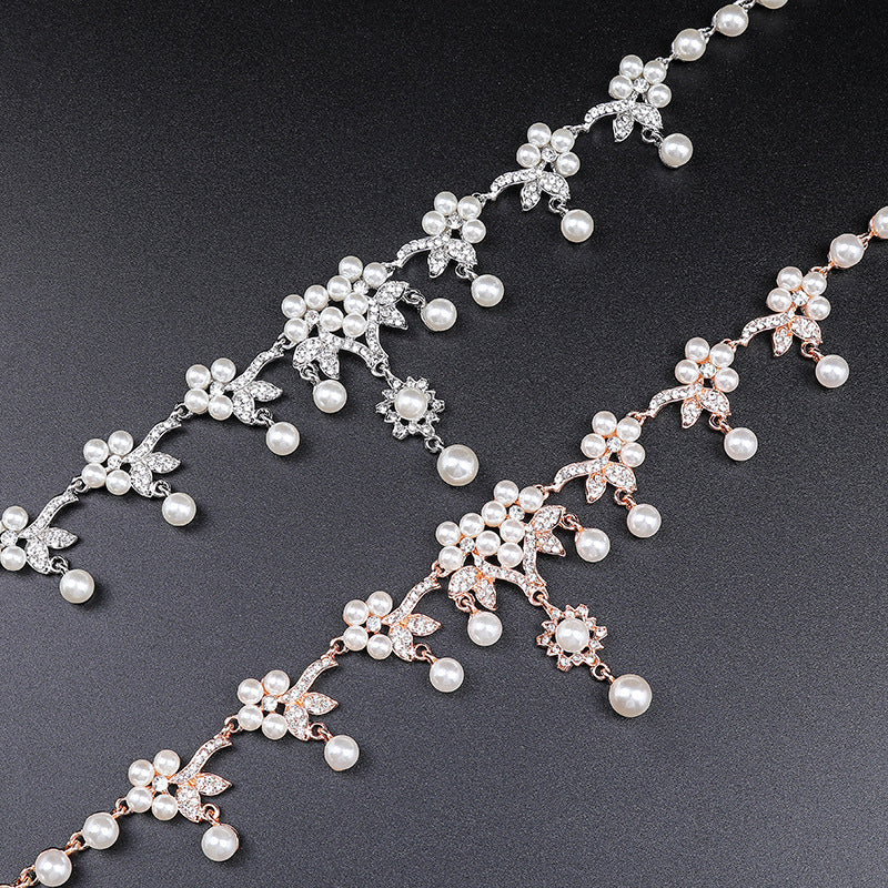 👑 Parure « Éclats de Lune » – Collier & Boucles d’Oreilles Perlés