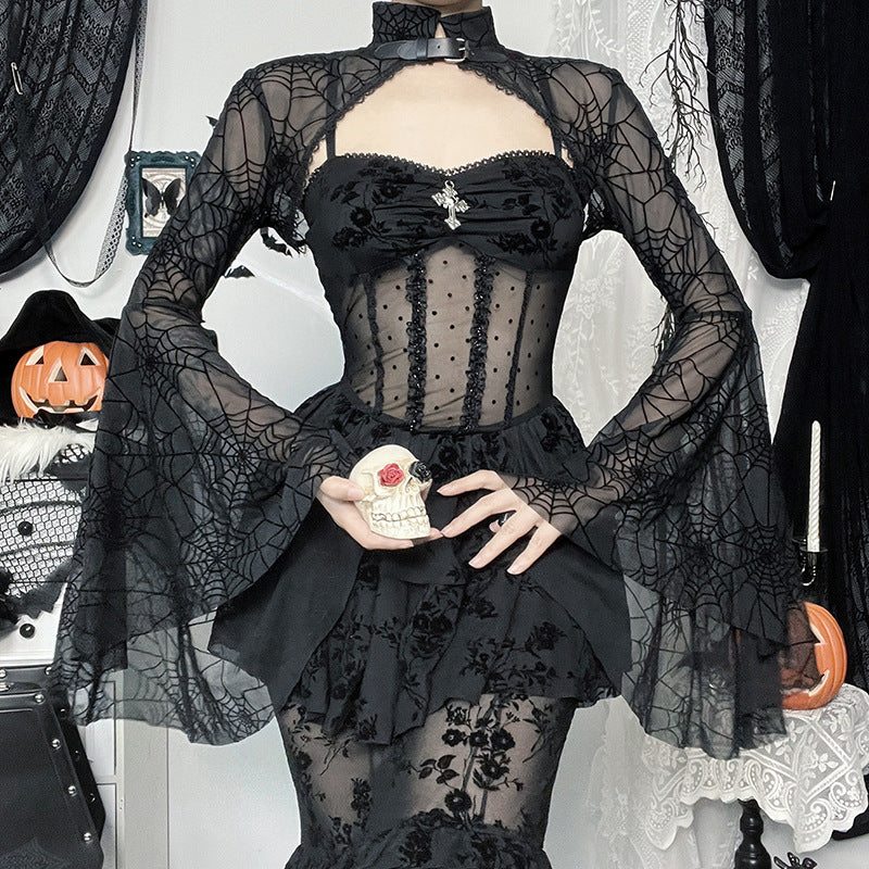 Robe Gothique Noire & Boléro Chauve-Souris