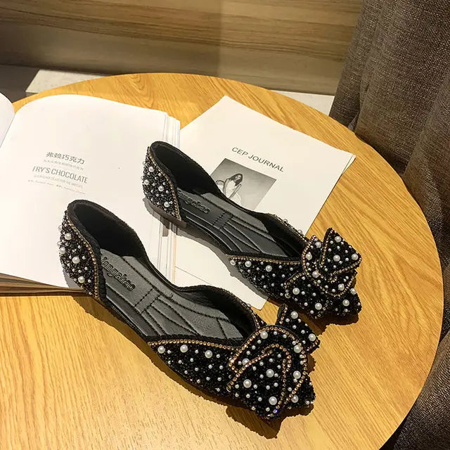 Ballerines Bijou des Profondeurs – Cristaux & Nœud Scintillant