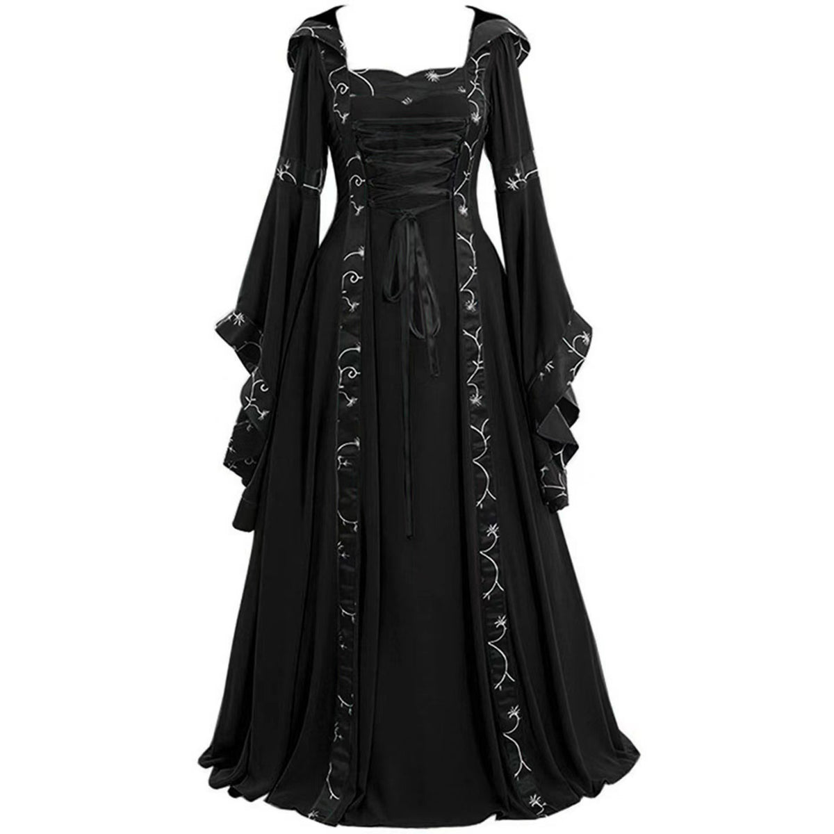 Robe médiévale gothique Renaissance à manches trompette