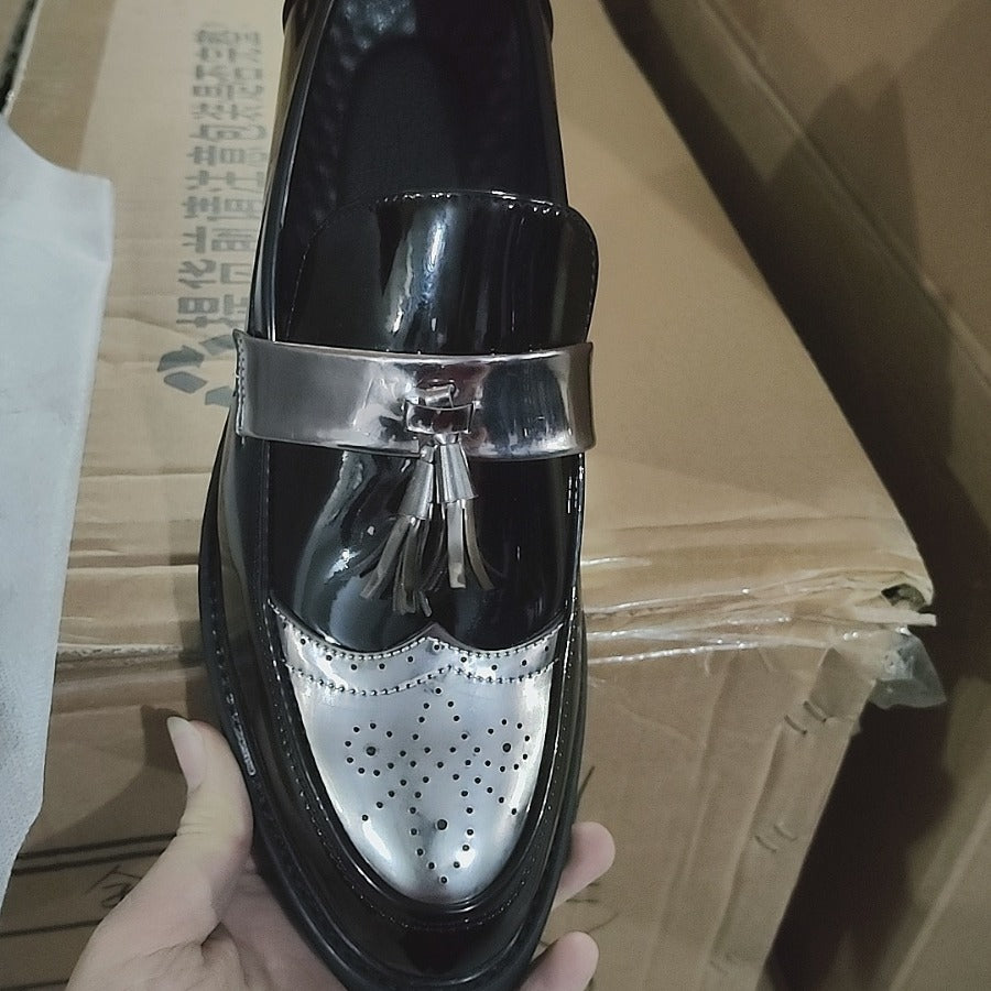 Mocassins Dandy des Ombres – Cuir Brillant & Pampilles