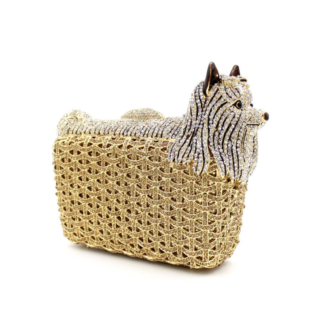 Minaudière Chien Cristal – Gardien Scintillant
