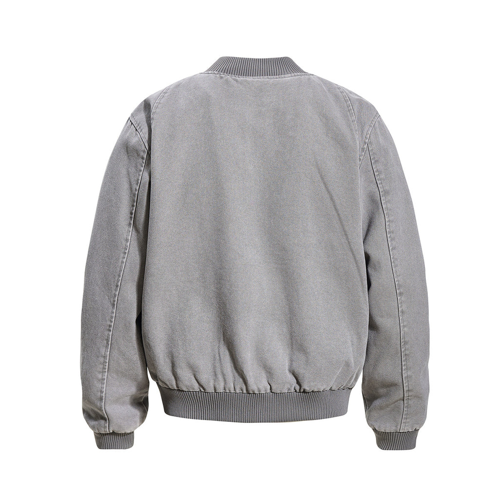 Bomber homme effet délavé – Imprimé rétro Dark Street