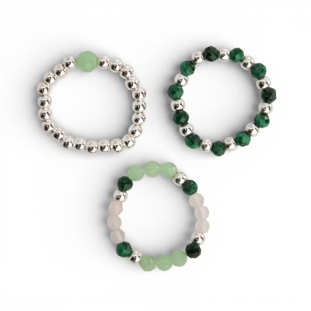 Esprit des Bois – Set de 3 Bagues en Pierres Naturelles