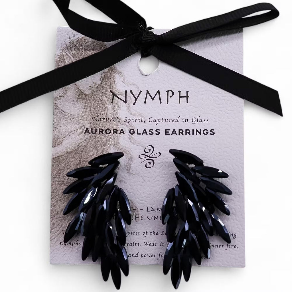 Ailes des Lampades – Boucles d’Oreilles Ange Noir