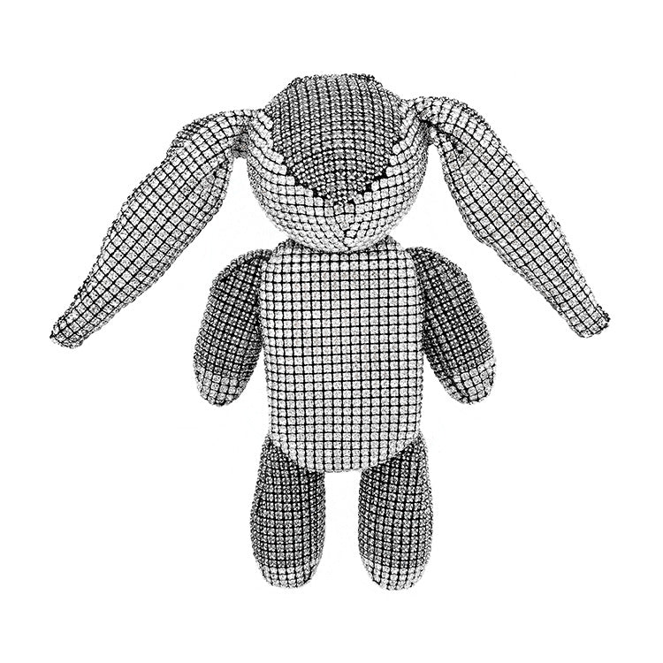 Sac Lapin Argenté à Strass – Éclat des Ombres