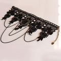 🎪 La Funambule des Ombres — Collier Gothique en Dentelle & Chaînes