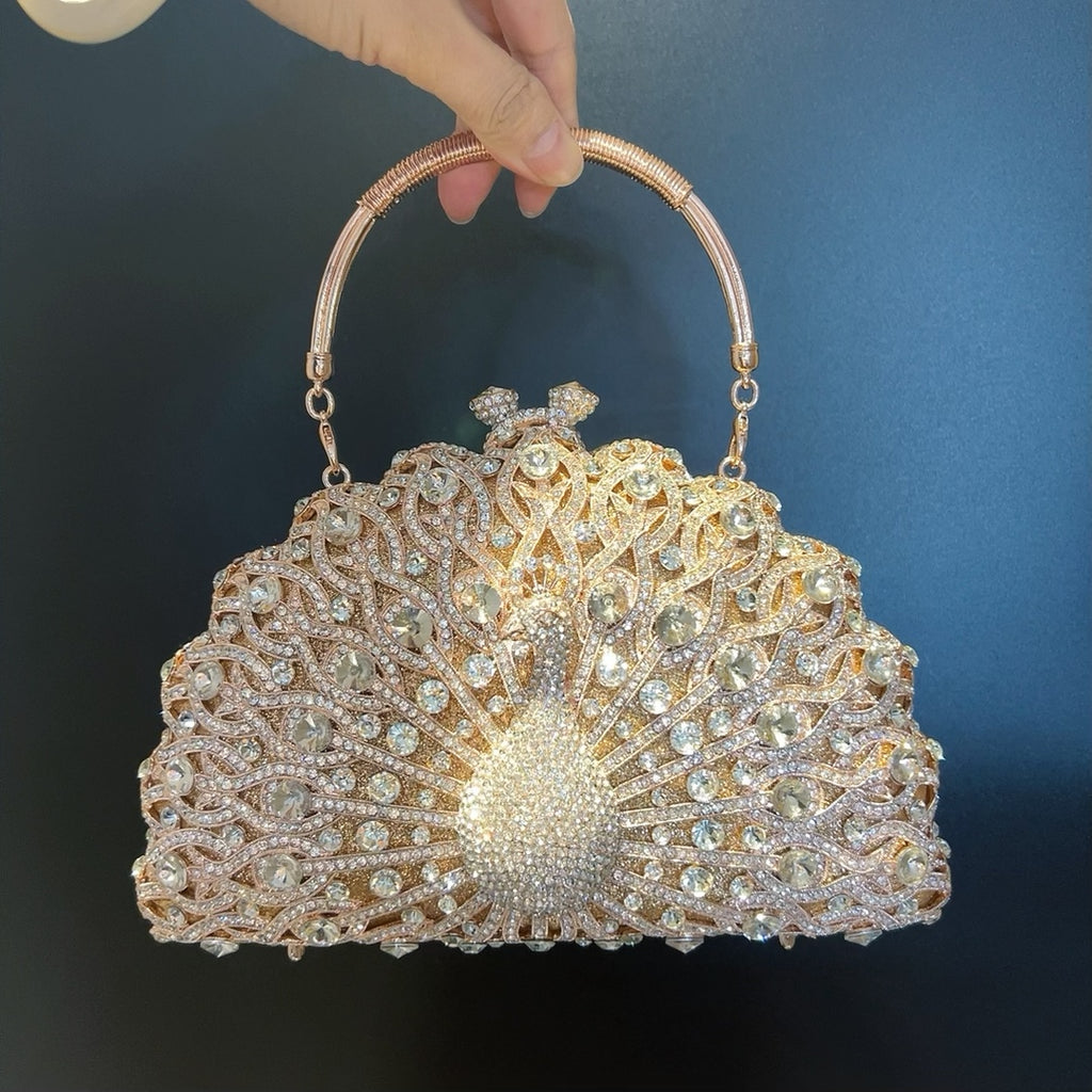 Minaudière Paon Baroque – Éclat de Cristal