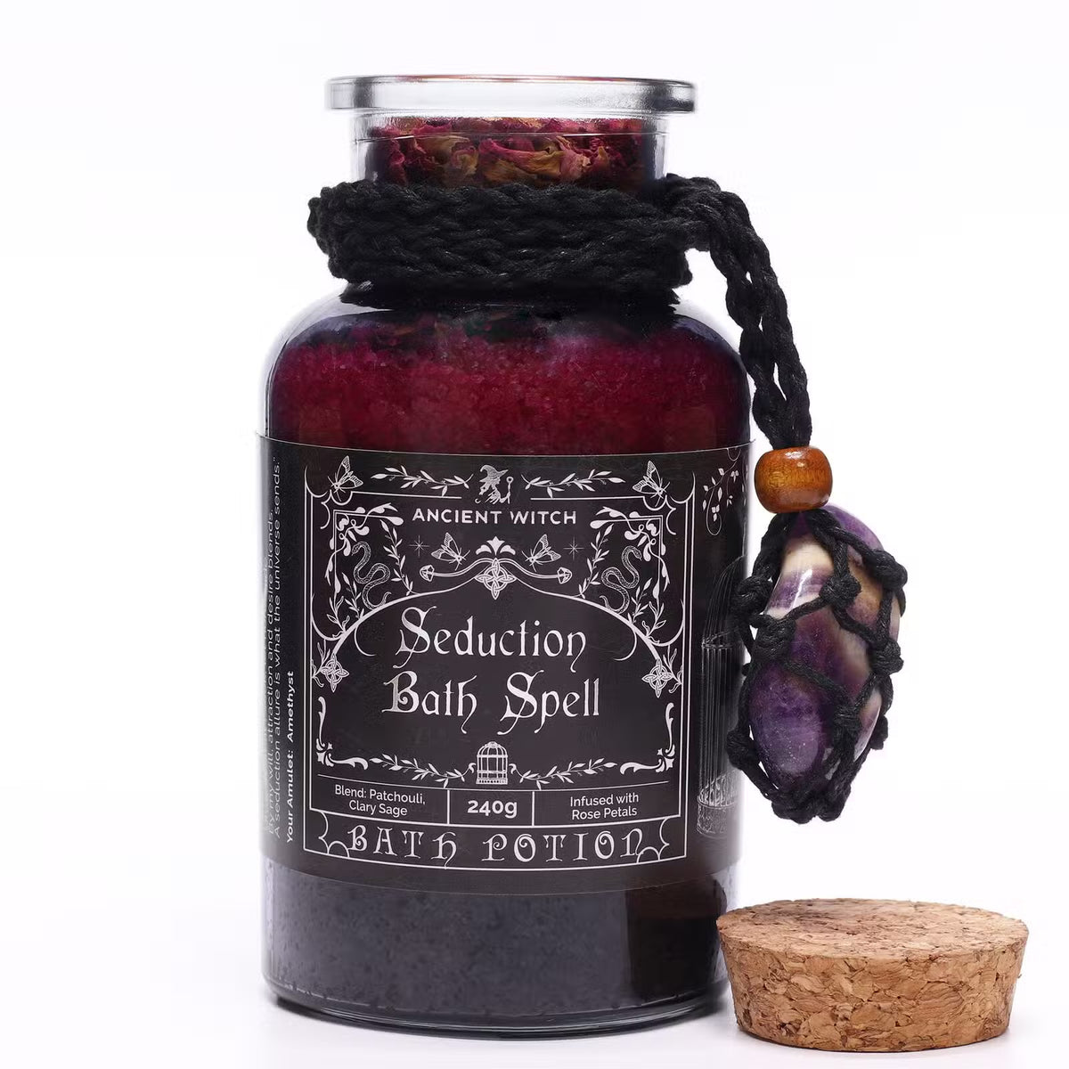 Seduction Spell – Bath Potion & Amethyst Amulet