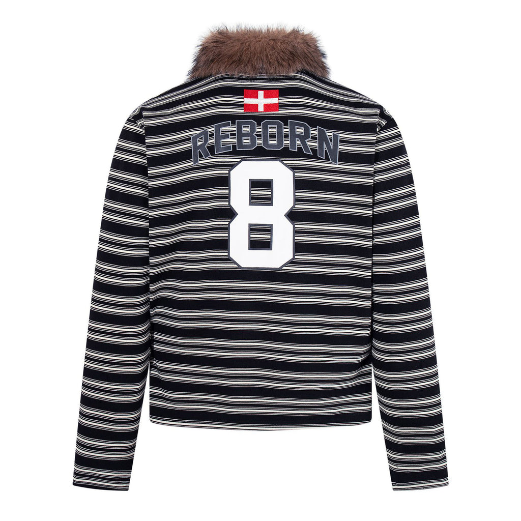 Polo rayé homme Reborn – col effet fourrure