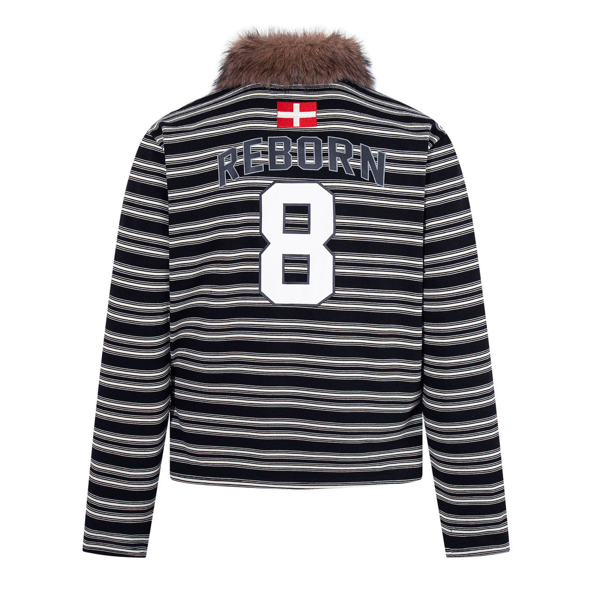 Polo rayé homme Reborn – col effet fourrure