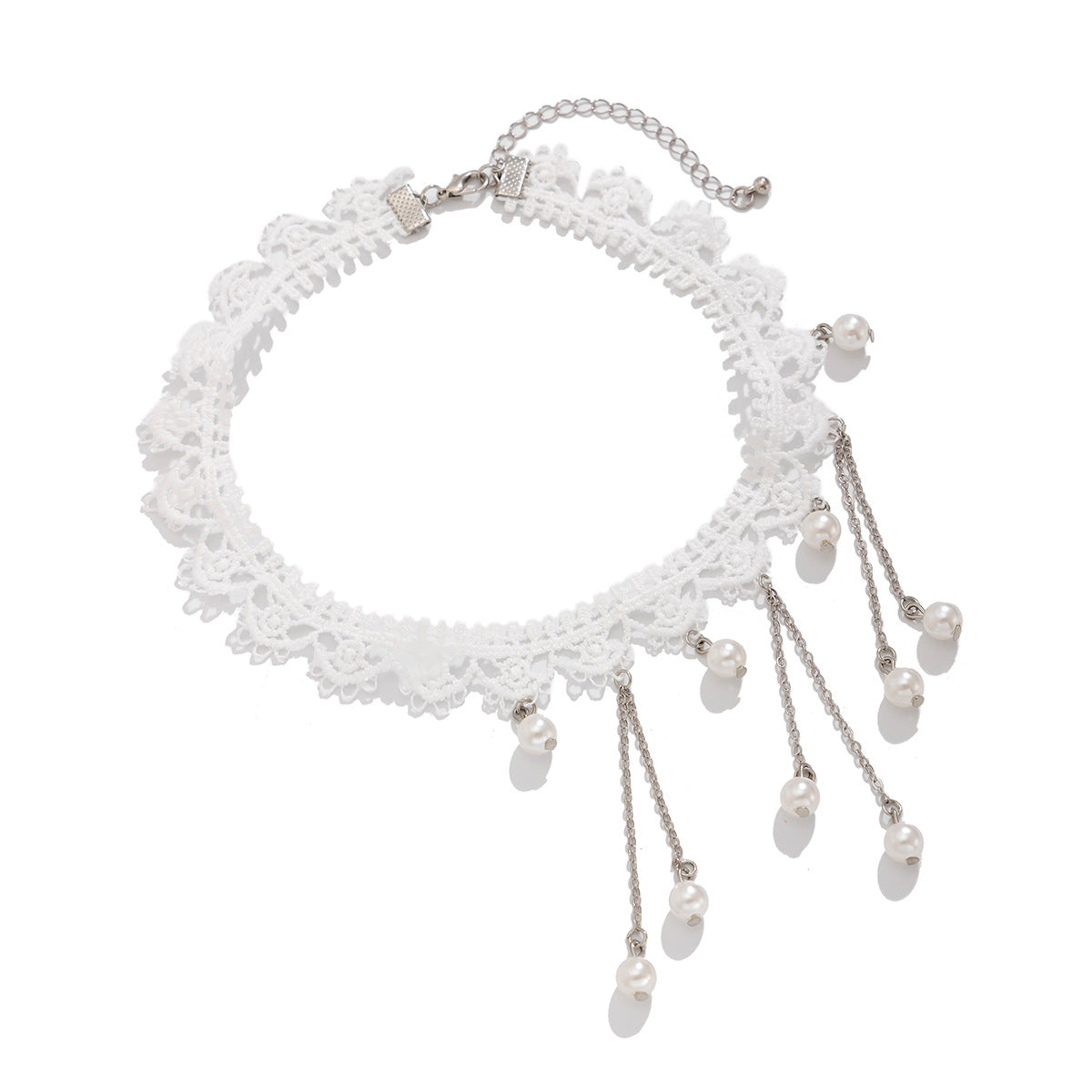 Collier Victorien en Dentelle & Perles – Éclat d’Ivoire