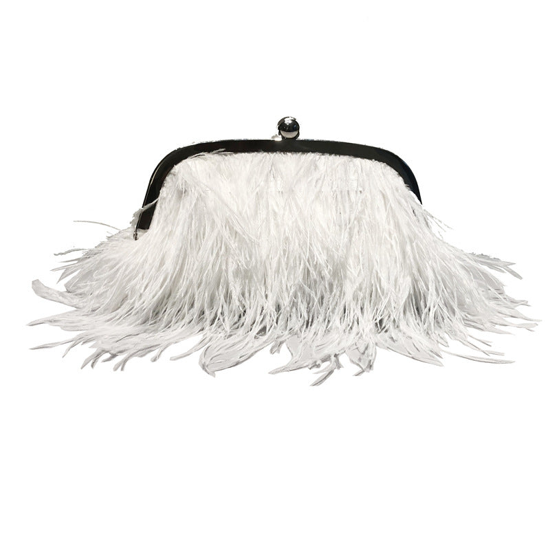 Sac de Soirée Plumes & Perles – Éclat d’Hiver