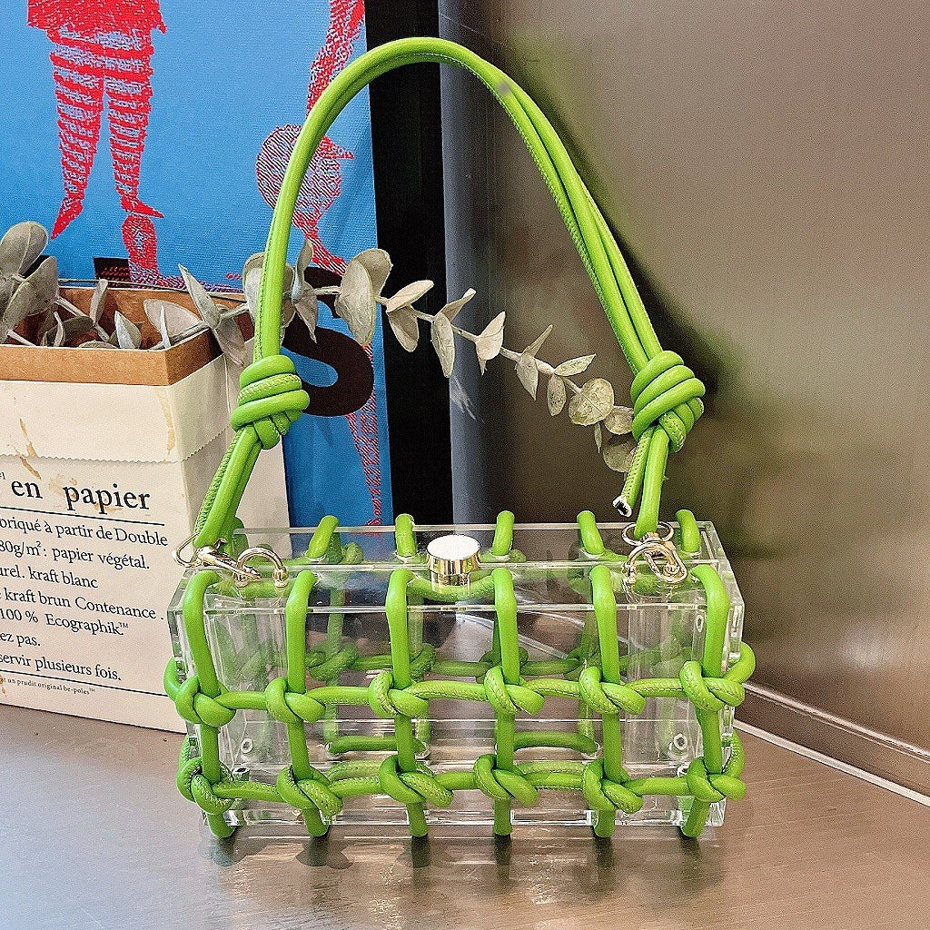 Sac Cristal des Profondeurs – Minaudière Tressée Sirène