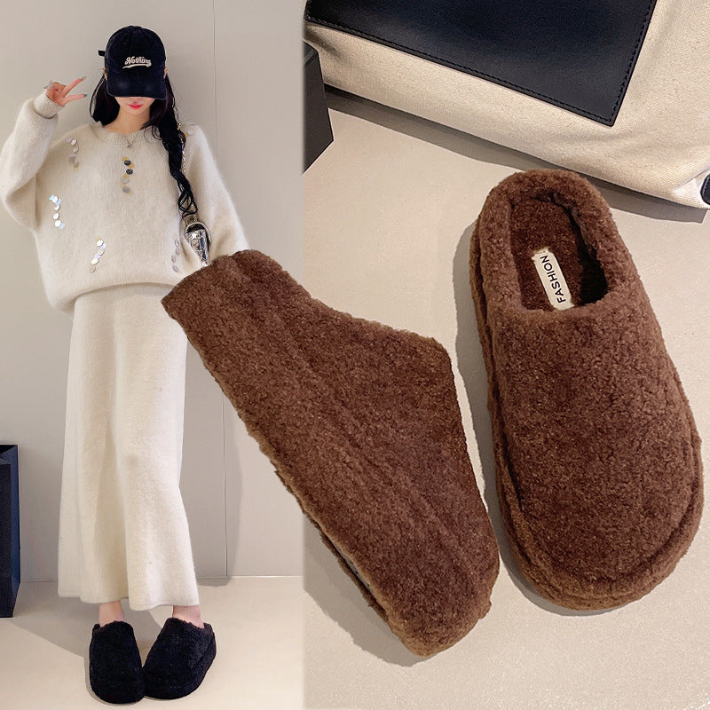 Mules Fourrées Velours des Ombres