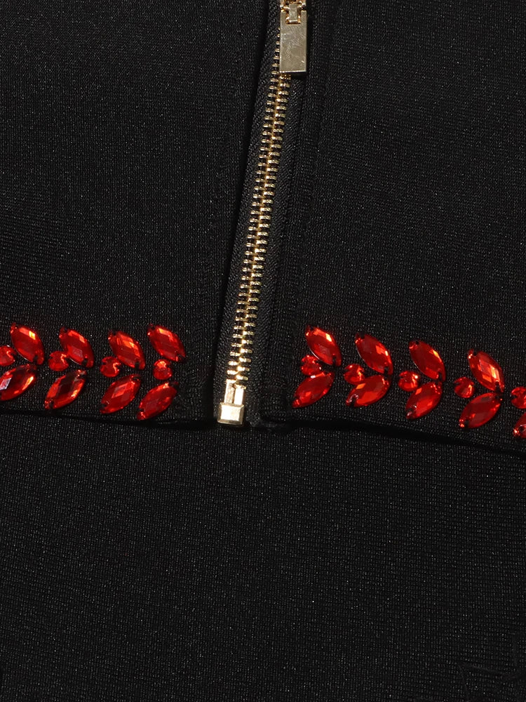 Robe Noire Vampire aux Découpes Rouge Sang