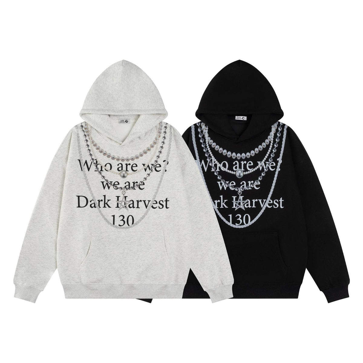 Sweat à capuche Dark Harvest – Chaînes perlées gothiques
