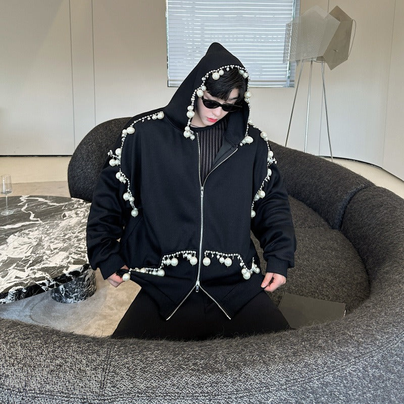 Hoodie Nocturne aux Perles – Les Hommes des Ombres