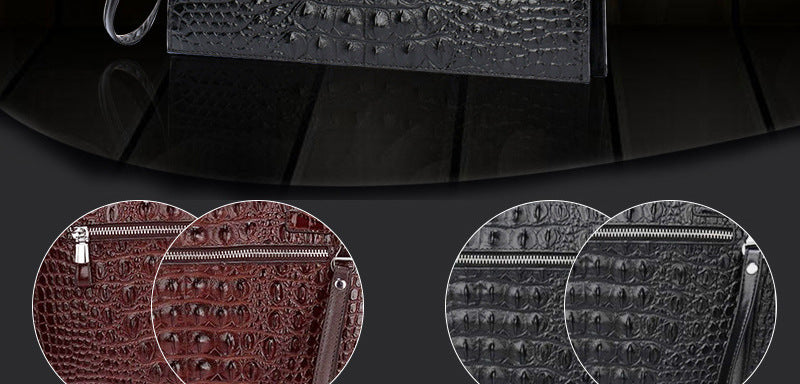 Pochette Homme en Cuir Croco – Dandy des Ombres