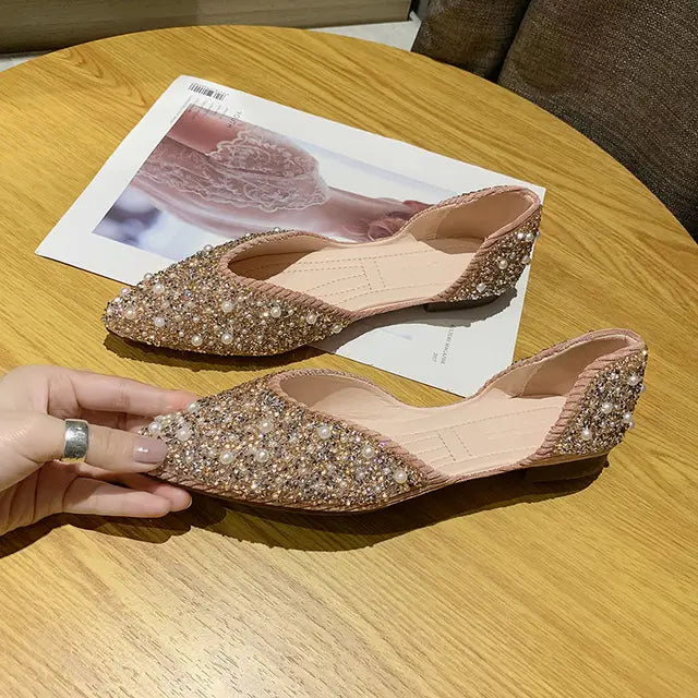 Ballerines Bijou des Profondeurs – Cristaux & Nœud Scintillant