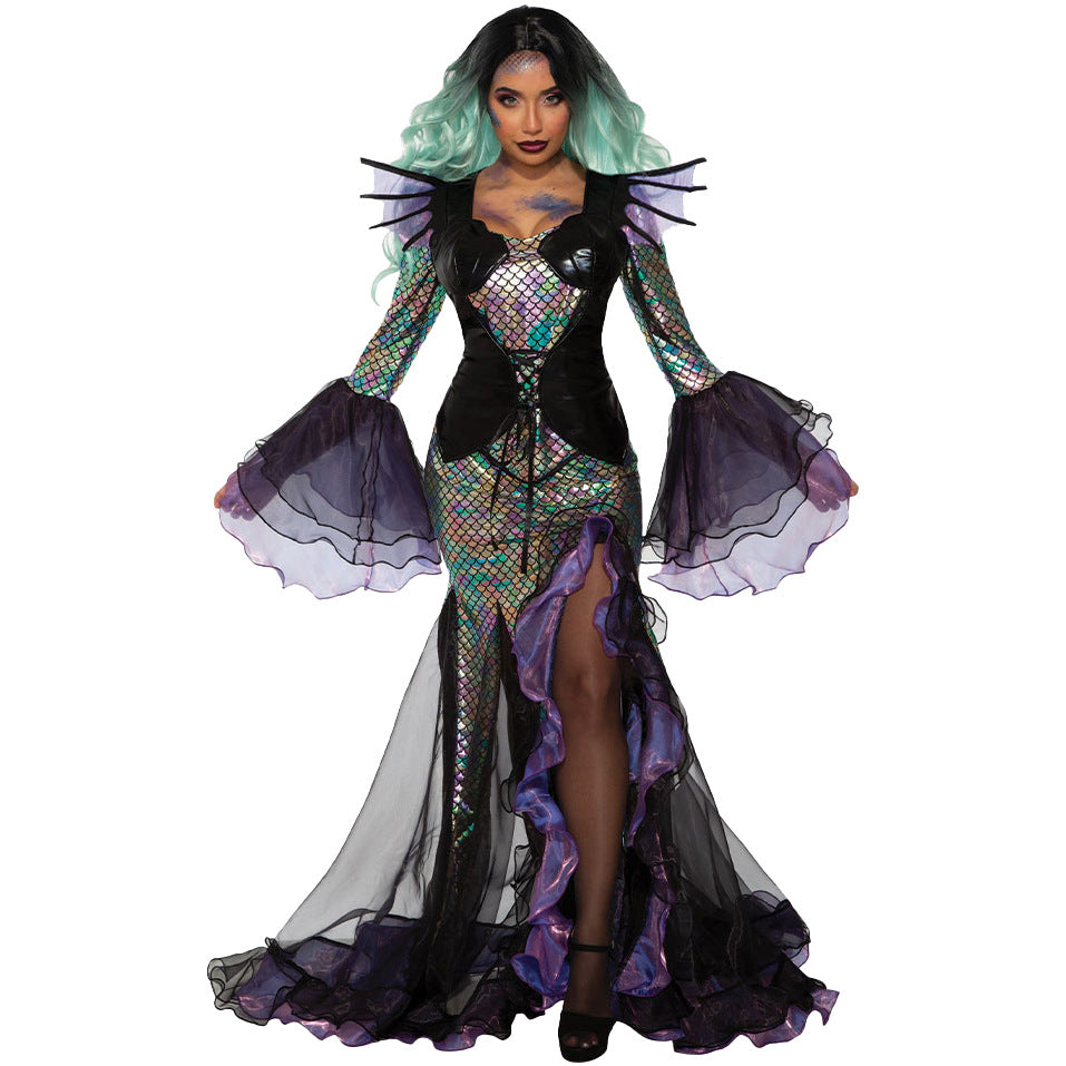 Robe cosplay Sirène Sorcière des Abysses – Noir & Violet