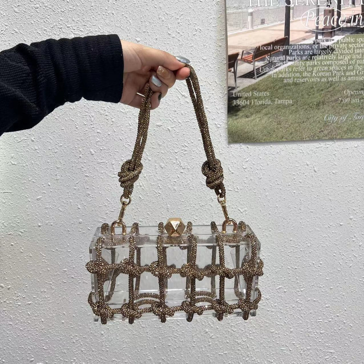 Sac Cristal des Profondeurs – Minaudière Tressée Sirène