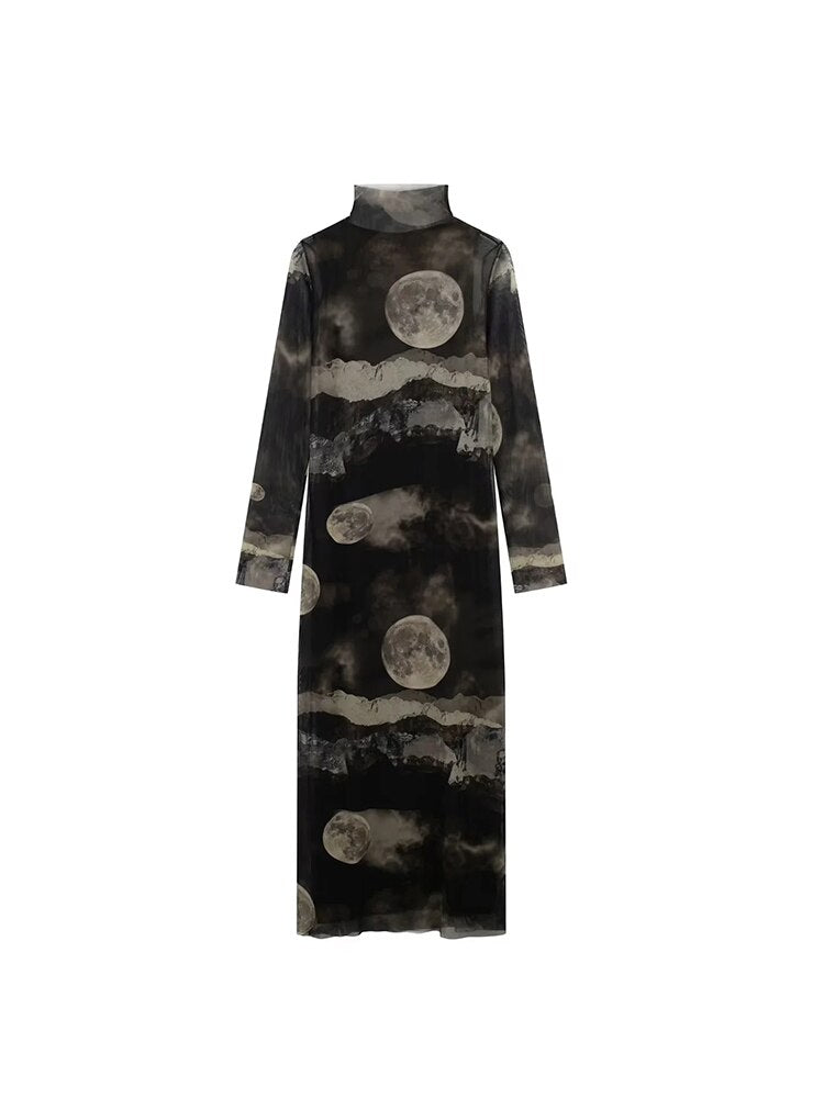 🌕 Sous la Pleine Lune — Robe Longue Mystique