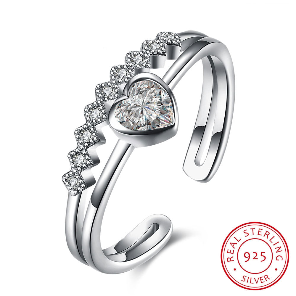 Bague Cœur Éclat – Argent 925 & Zircon