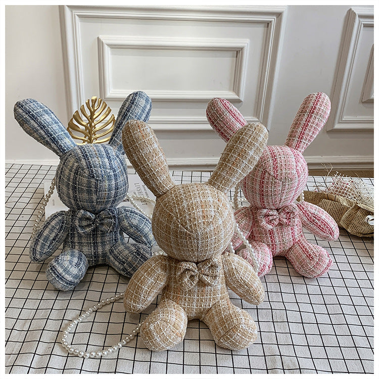 Sac Lapin des Ombres – Tissu Texturé & Chaîne Perlée