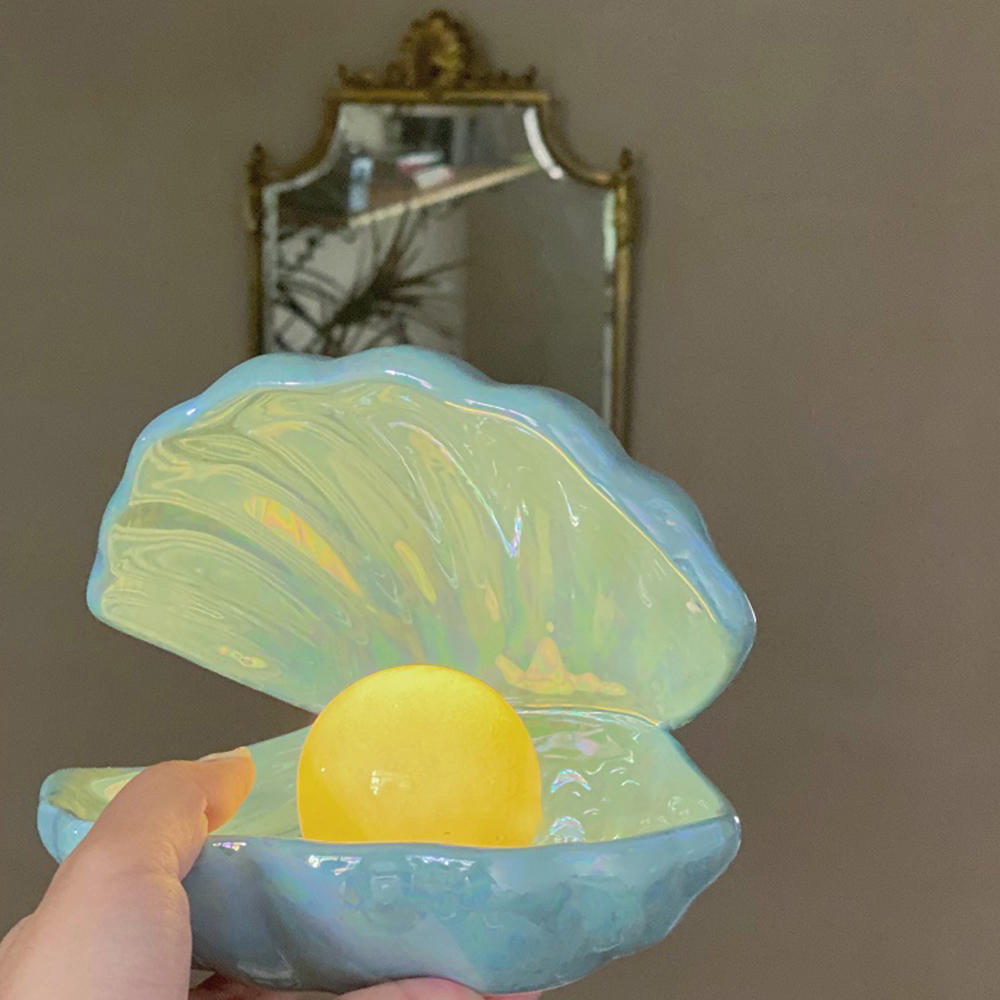 Veilleuse Coquillage & Perle – Lueur des Abysses