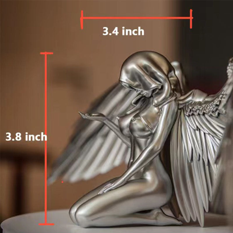 L’Ange du Silence — Figurine Ange Déchu Argenté