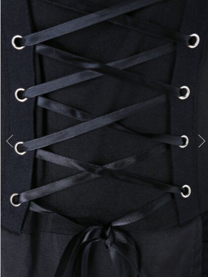 The Midnight Widow - Black Gothic Corset & Lace Dress