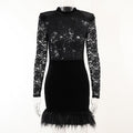 Robe Noire Dentelle & Velours – Nuit Vaudou