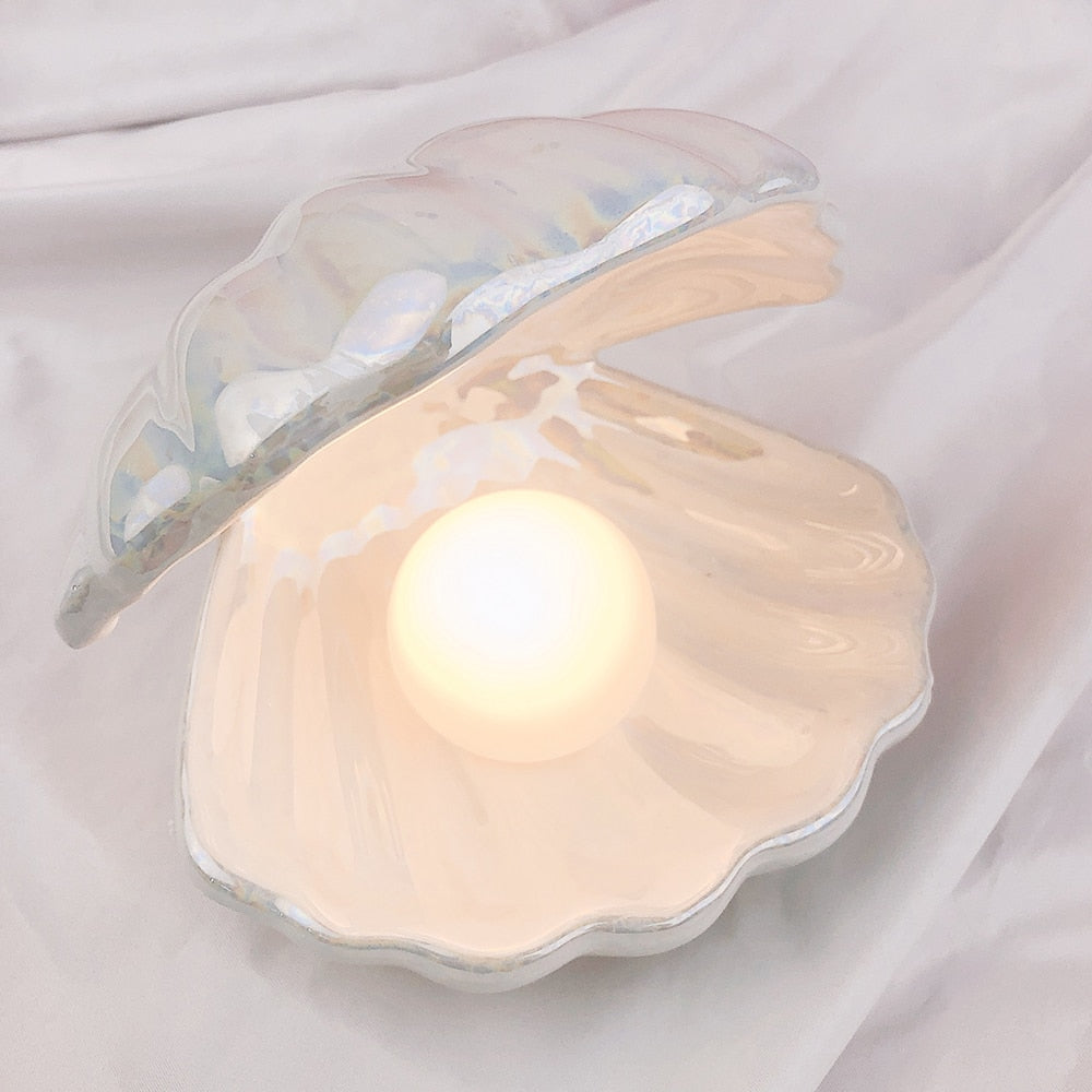 Veilleuse Coquillage & Perle – Lueur des Abysses