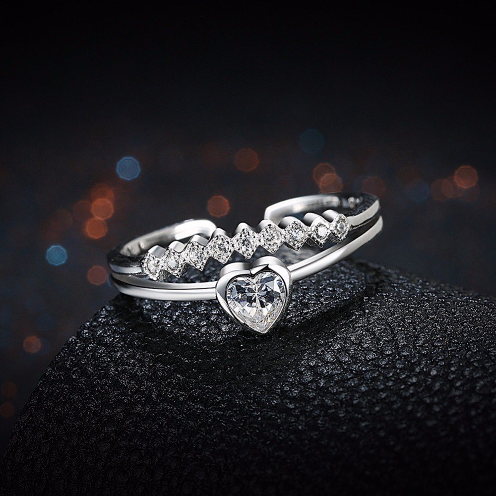 Bague Cœur Éclat – Argent 925 & Zircon