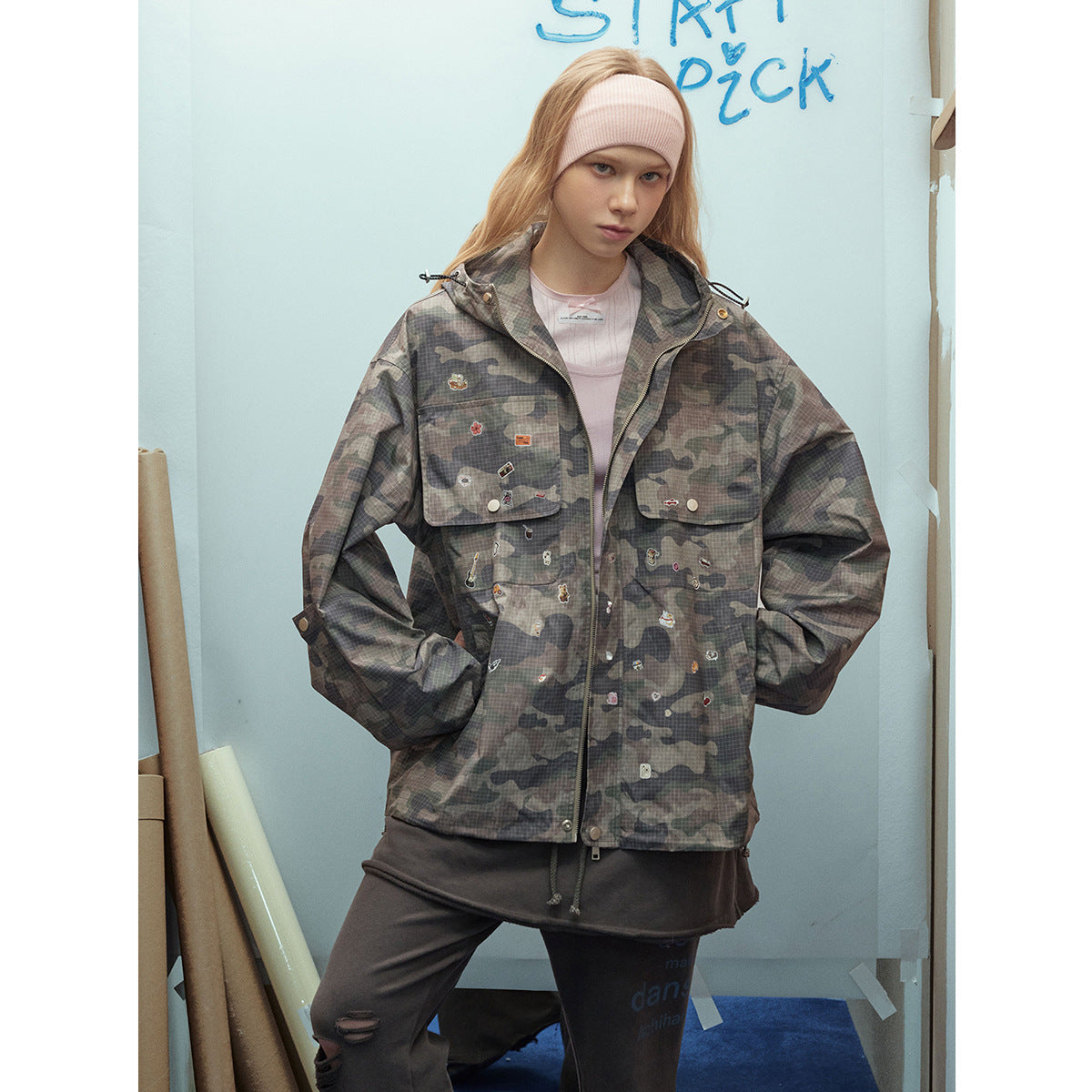 Veste camouflage à capuche – Homme de l’Ombre