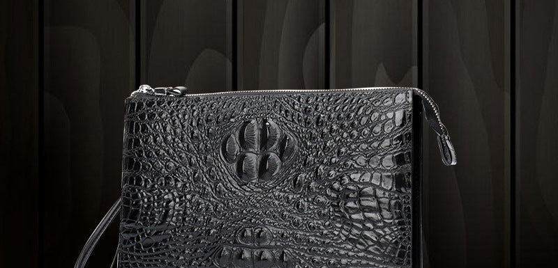 Pochette Homme en Cuir Croco – Dandy des Ombres