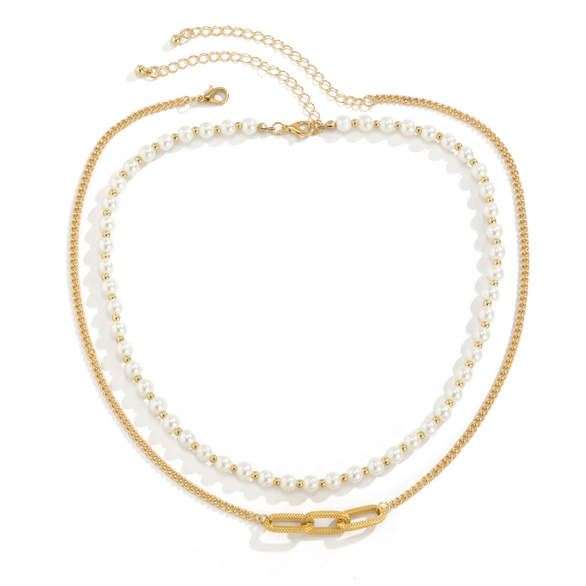 Collier Homme Double Rang Perles & Maillons – Héritier des Ombres