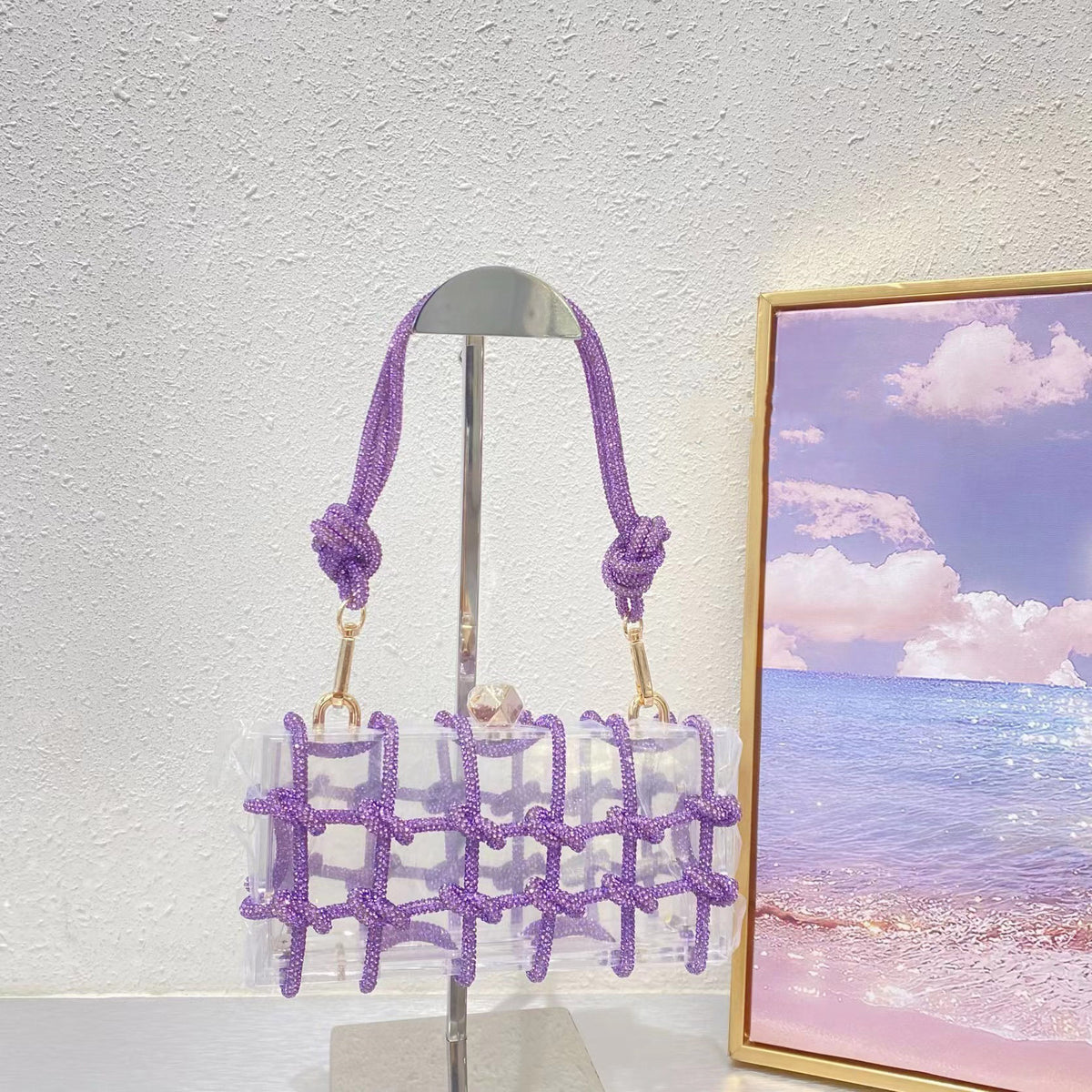 Sac Cristal des Profondeurs – Minaudière Tressée Sirène