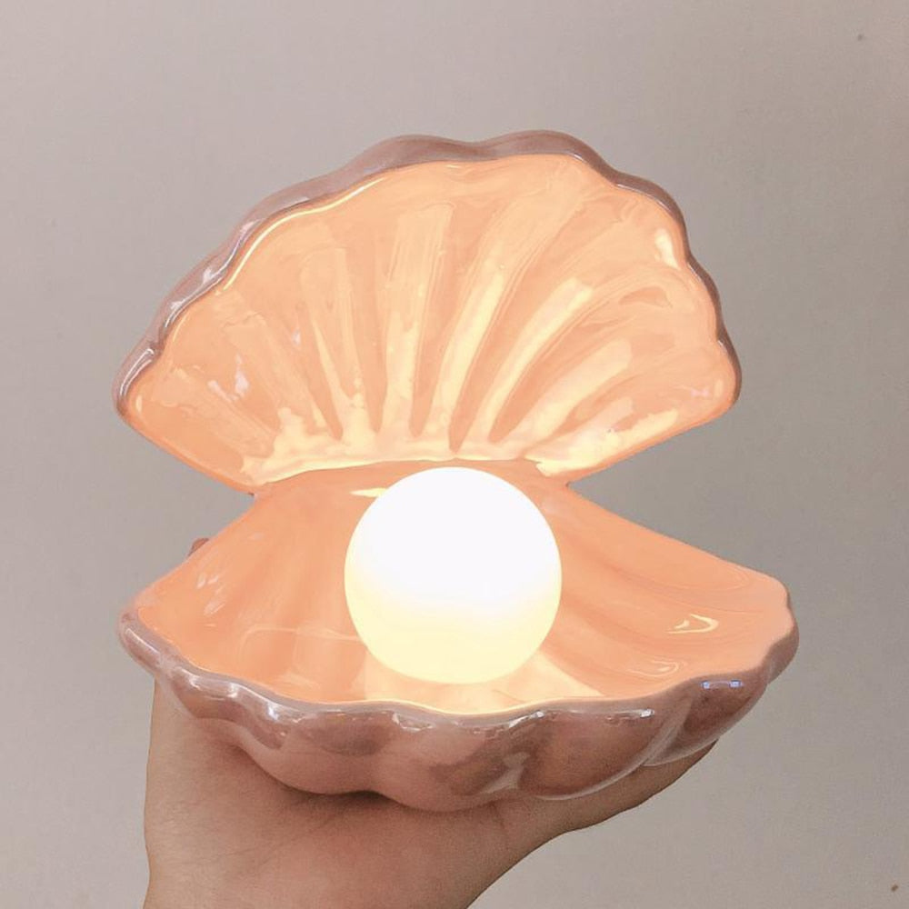 Veilleuse Coquillage & Perle – Lueur des Abysses