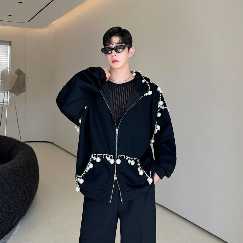 Hoodie Nocturne aux Perles – Les Hommes des Ombres