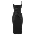 Robe Nocturne en Similicuir Noir — Séduction Vampirique