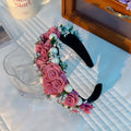 The Purple Bride's Crown — Baroque Rose and Pearl Headband