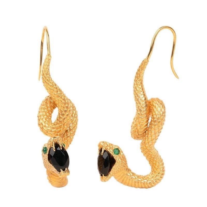 Les Serpents de l’Illusion – Boucles d’Oreilles Dorées