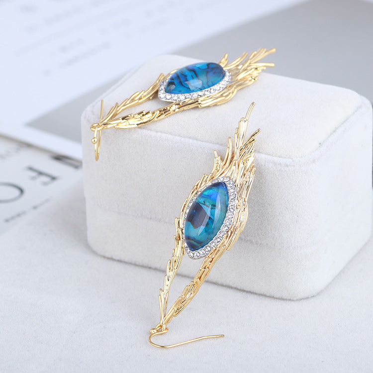 Boucles d’Oreilles Plumes du Phénix d’Azur