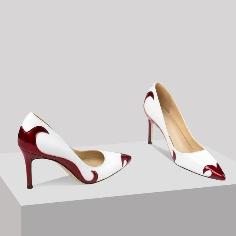 Ice Queen Stilettos – Two-Tone Satin with Stiletto Heel