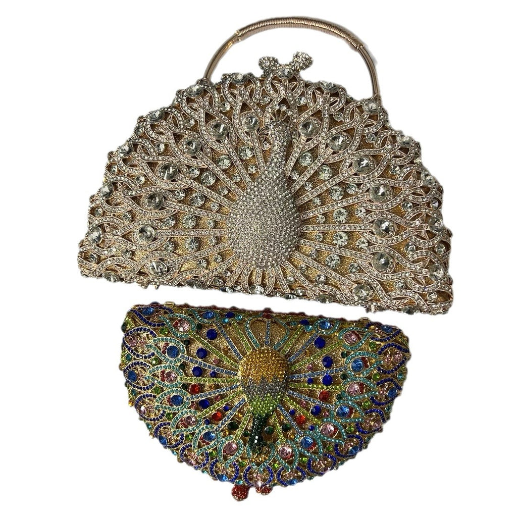 Minaudière Paon Baroque – Éclat de Cristal