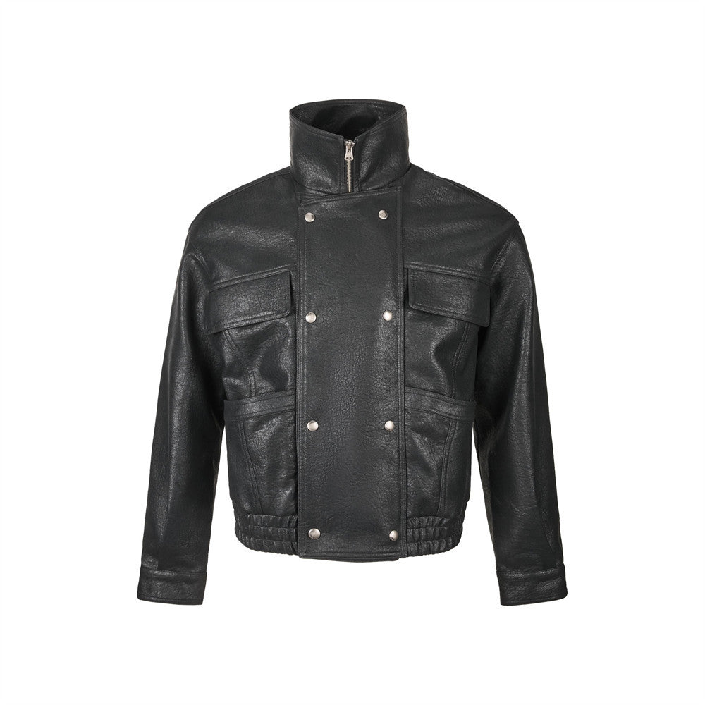 Blouson Nocturne Homme à Col Montant – Héritier des Ombres