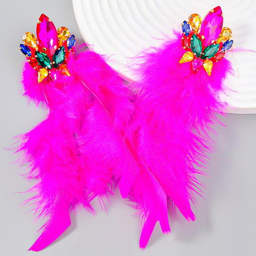 Boucles d’Oreilles Plumes & Cristaux – Éclat Bohème