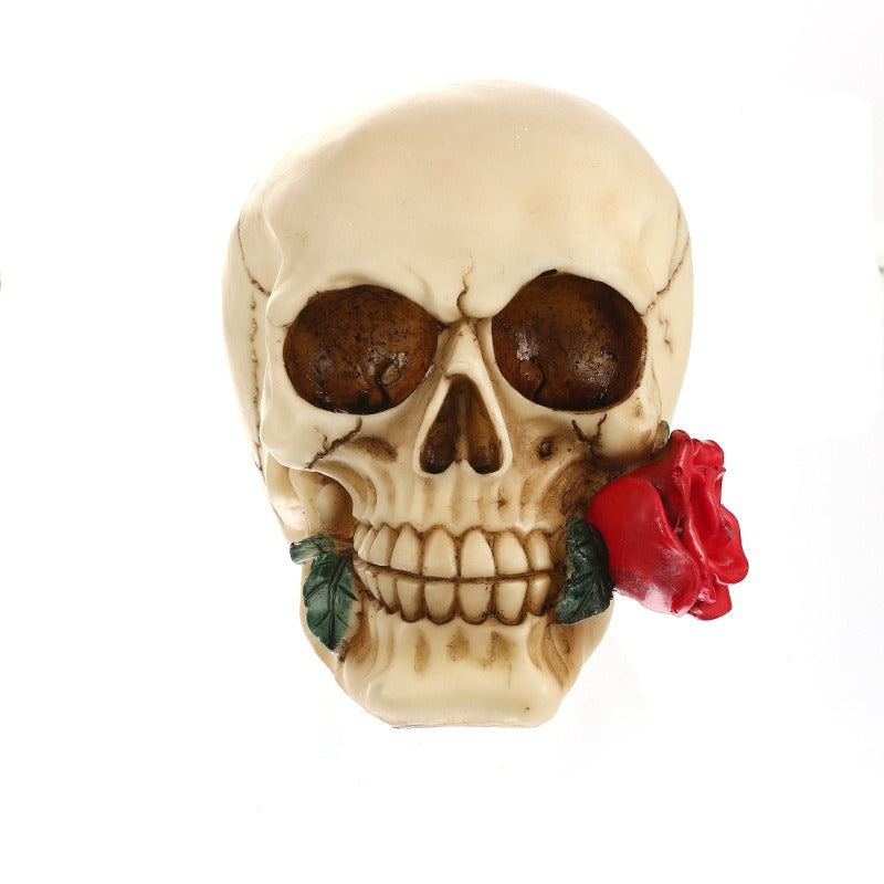 The Last Kiss — Gothic Skull with Red Rose